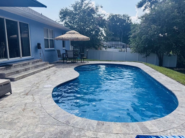 view of pool featuring a patio area