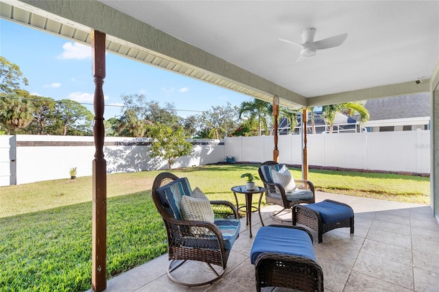 view of patio / terrace with ceiling fan