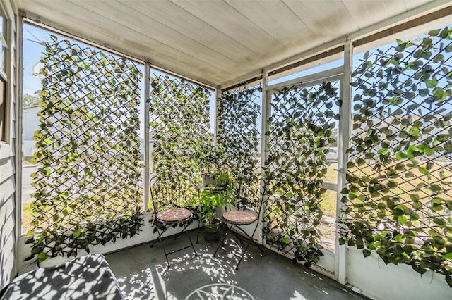 view of unfurnished sunroom