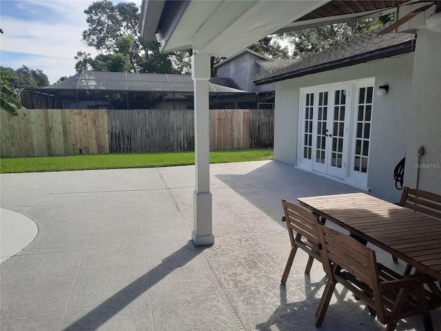 view of patio / terrace featuring french doors