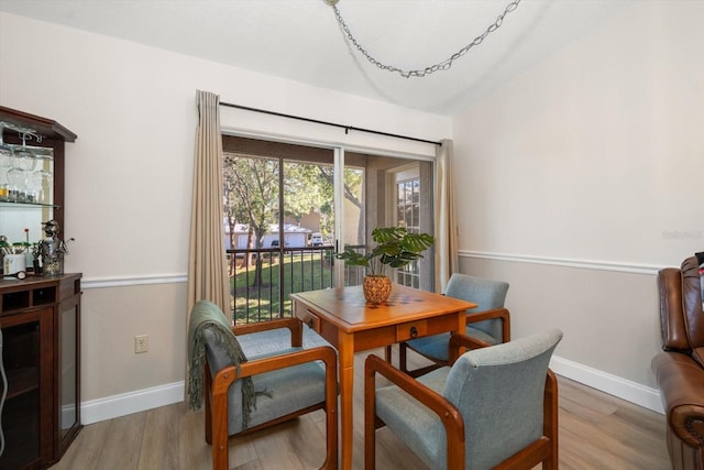 dining area featuring light hardwood / wood-style flooring