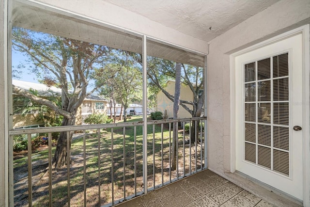 view of unfurnished sunroom