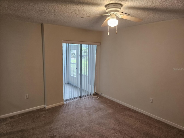 203 47th Avenue Dr W Unit 167, Bradenton, FL 34207 - carpeted empty room with a ceiling fan, a textured ceiling, and baseboards
