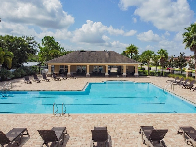 view of pool with a patio