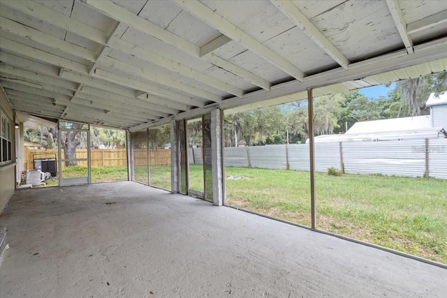 view of unfurnished sunroom