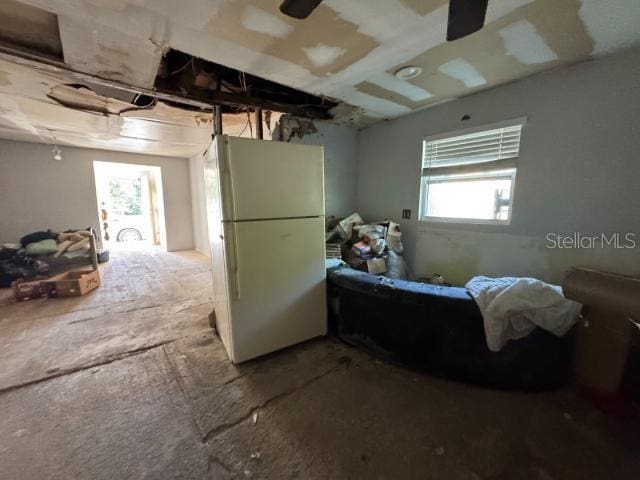 interior space with white refrigerator