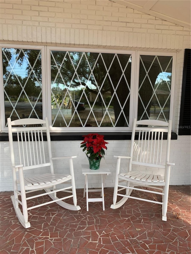 view of patio with a porch