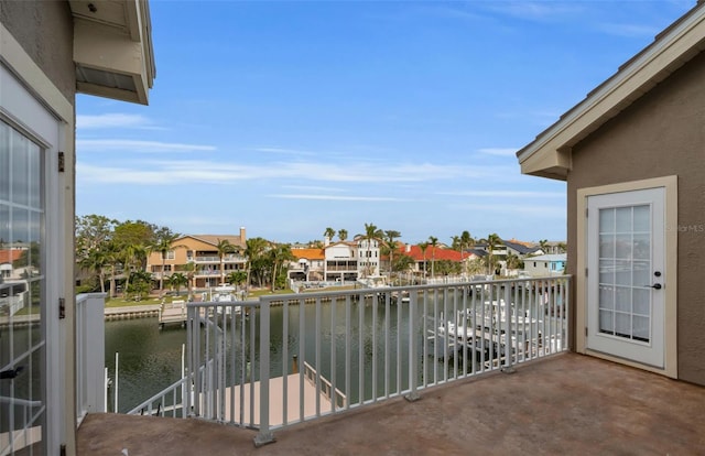 balcony with a water view