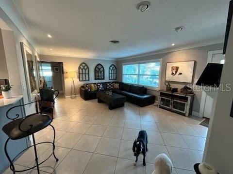 view of tiled living room