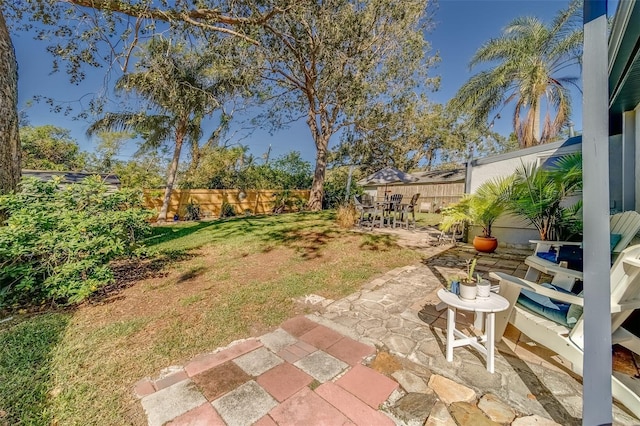 view of yard featuring a patio