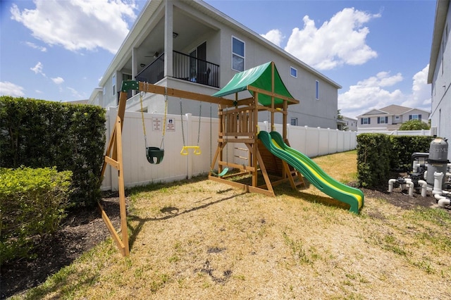 view of jungle gym