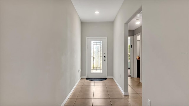 view of tiled foyer