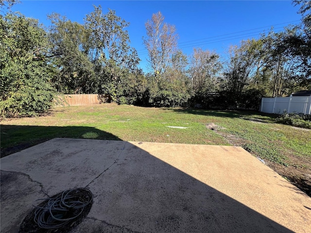 view of yard with a patio area