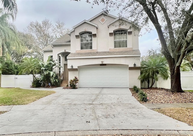 view of front of home with a garage