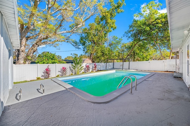 view of pool featuring a patio