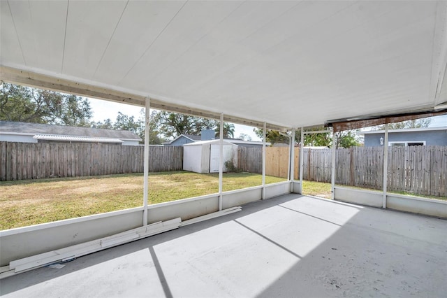 view of unfurnished sunroom