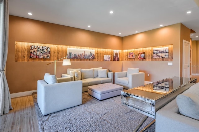 living room featuring hardwood / wood-style flooring