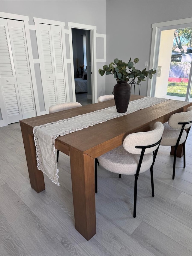 dining room featuring light wood finished floors