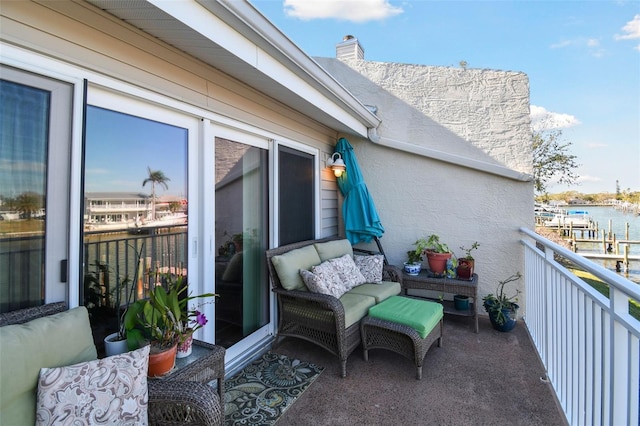 balcony with a water view