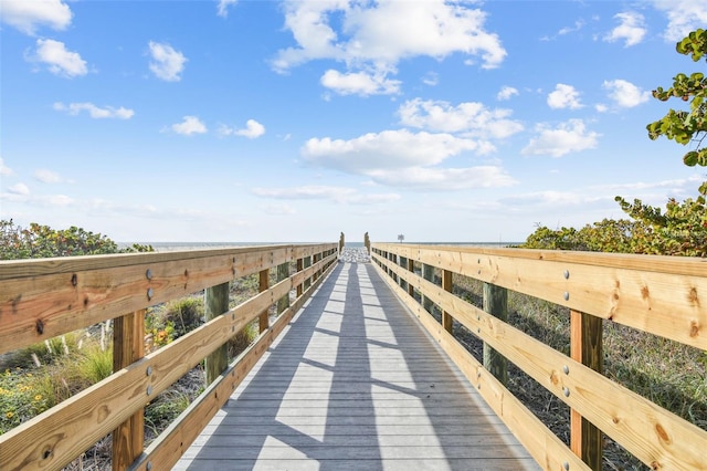 view of dock area