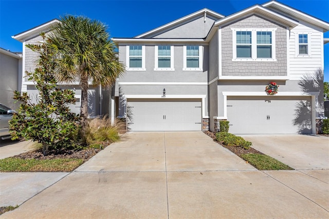 view of front of home with a garage