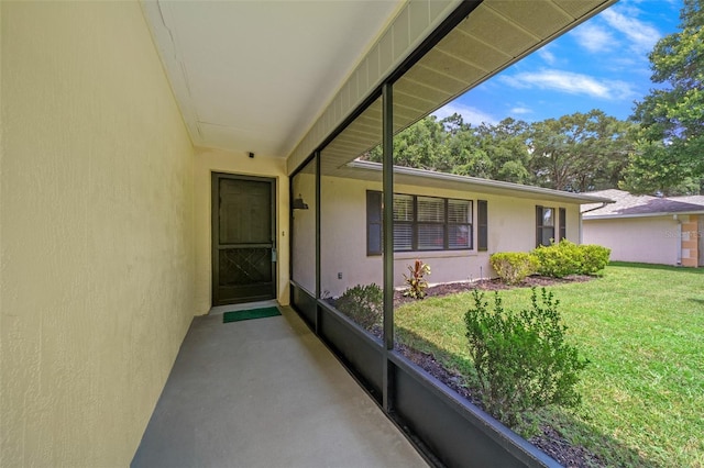 exterior space featuring a lawn