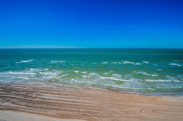 view of water feature featuring a view of the beach