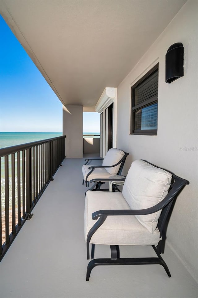 balcony with a water view