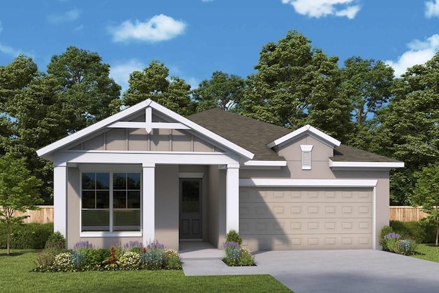 view of front of house with covered porch and a garage