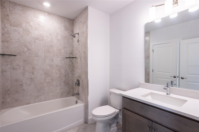 475 Winwood Ct, Port Charlotte, FL 33954 - bathroom with vanity, toilet, and bathtub / shower combination