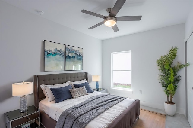 475 Winwood Ct, Port Charlotte, FL 33954 - bedroom featuring light wood-style floors, ceiling fan, and baseboards