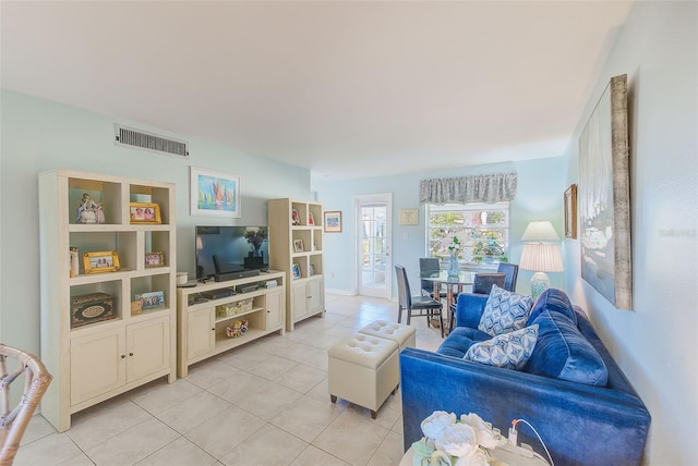 view of tiled living room