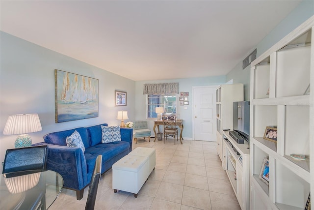 view of tiled living room