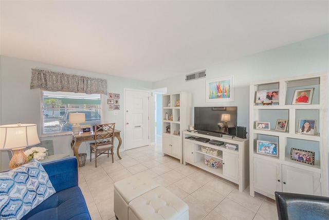 view of tiled living room