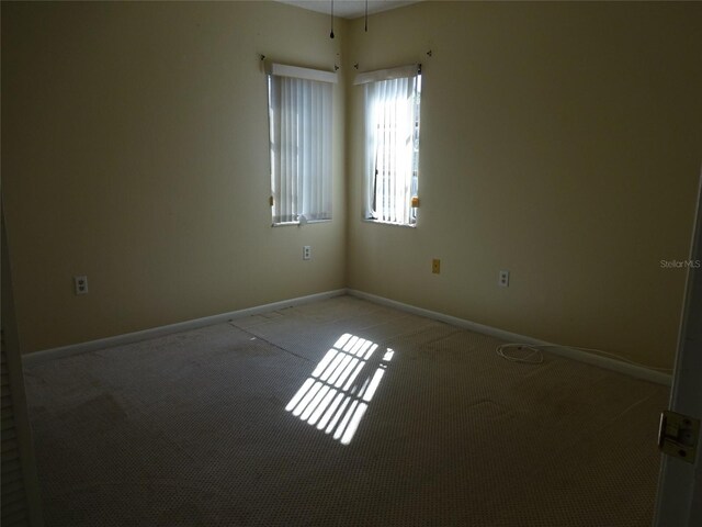 spare room with light carpet