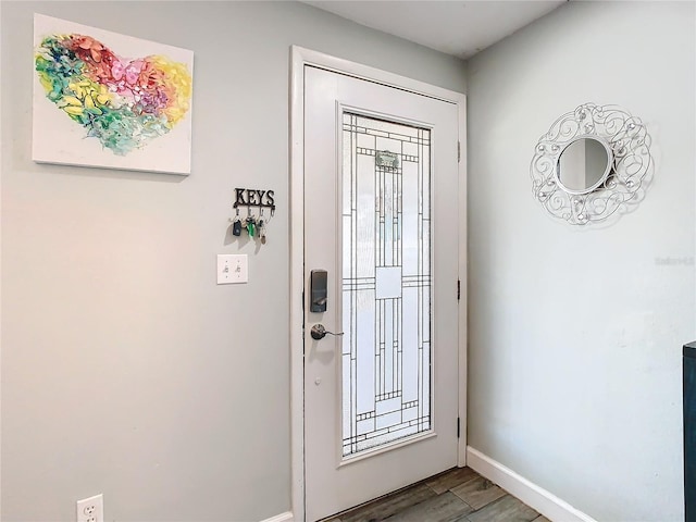 entryway featuring hardwood / wood-style flooring