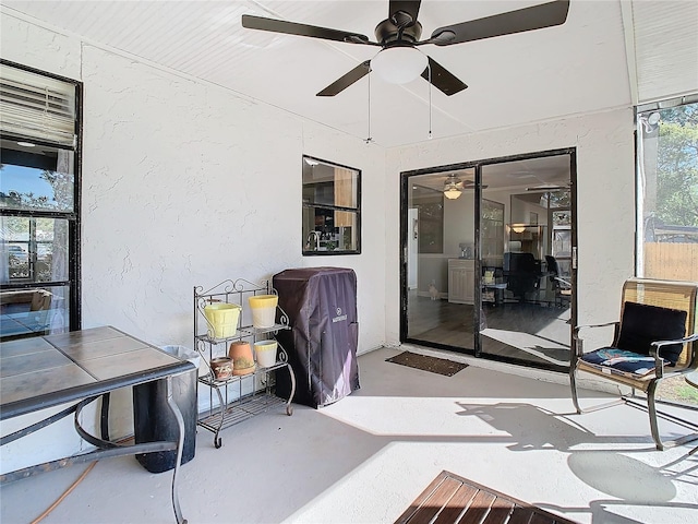 view of patio / terrace with ceiling fan