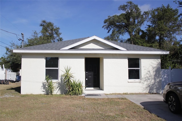 view of front of home with a front yard