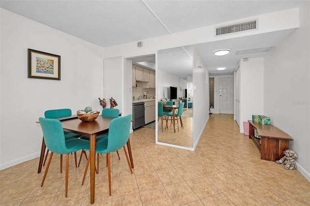 view of tiled dining room