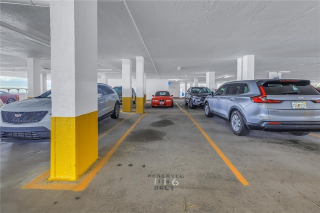 view of parking garage