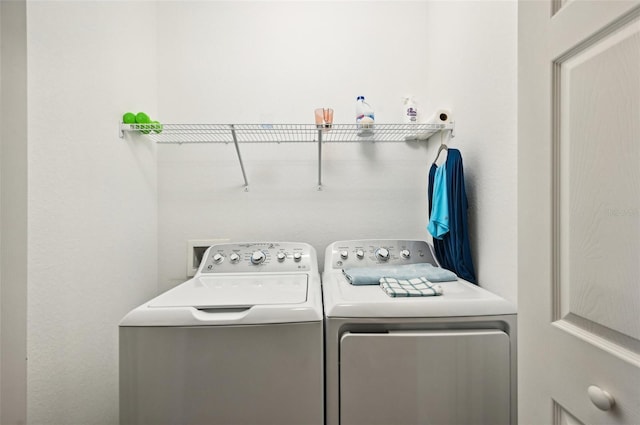 laundry area featuring washer and dryer