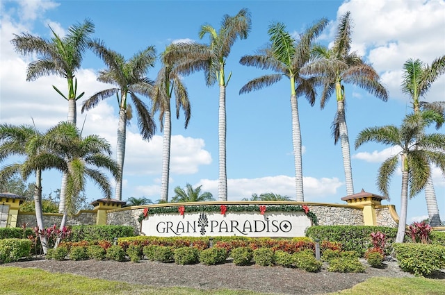 view of community sign