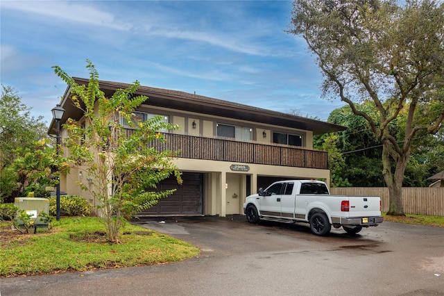 view of building exterior featuring a garage