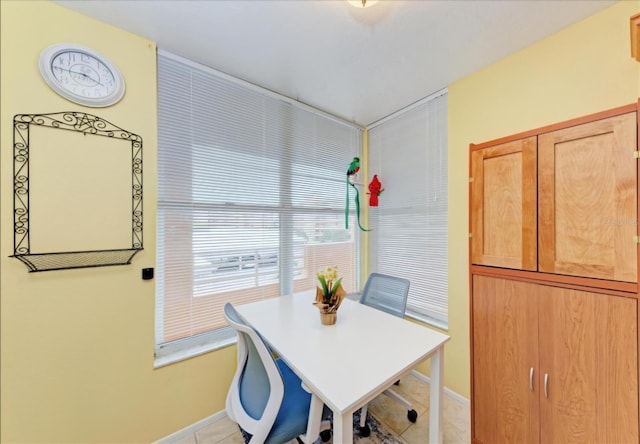 office space featuring light tile patterned floors