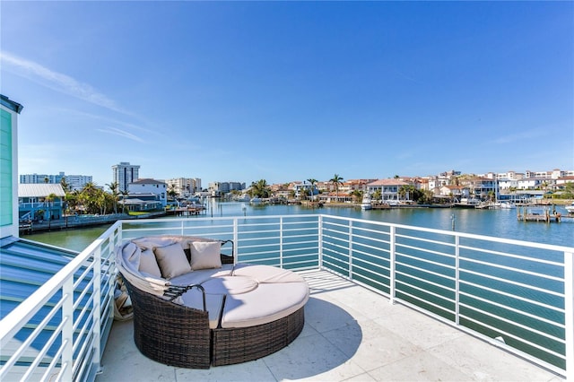 balcony with a water view