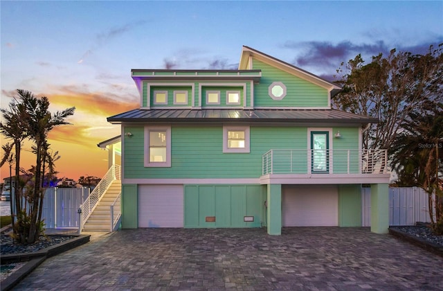 view of front property with a garage