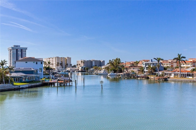 water view with a dock