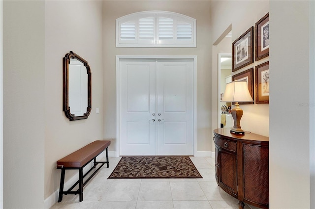 view of tiled entrance foyer