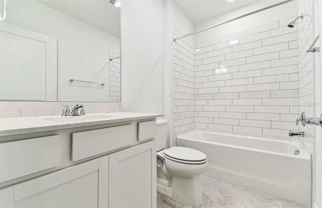 10328 Cross River Trl, Parrish, FL 34219 - bathroom featuring shower / bath combination, vanity, and toilet