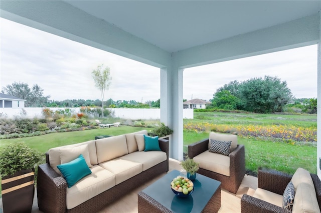 view of patio featuring an outdoor living space